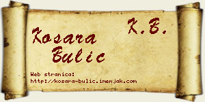 Kosara Bulić vizit kartica